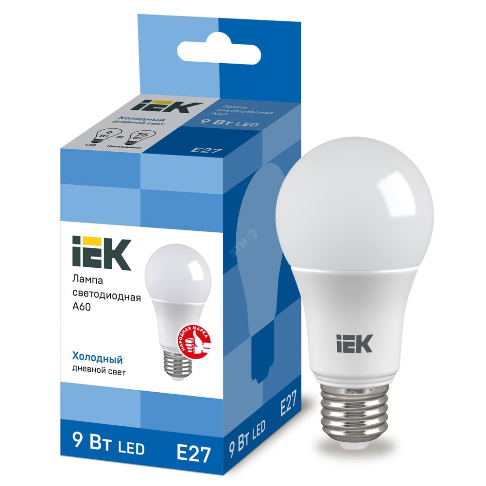 Лампа светодиодная LED 9вт Е27 дневной ECO (LLE-A60-9-230-65-E27)