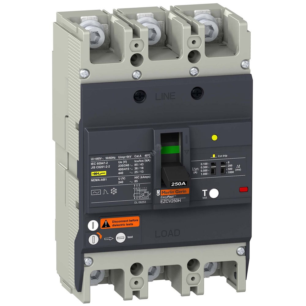 Выключатель автоматический дифференциальный АВДТ 36 KA/415 В 3П/3Т 160 A (EZCV250H3160)