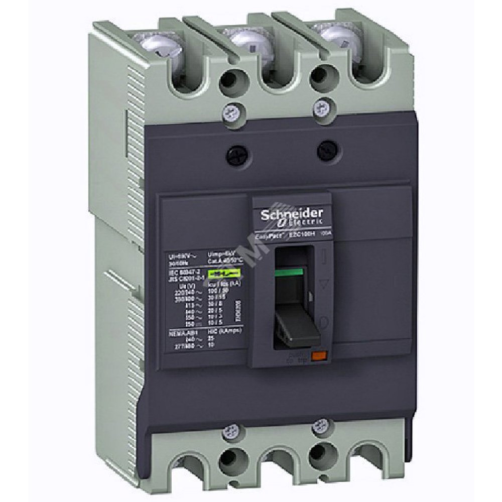 Выключатель автоматический EZC100 10 KA/400 В 3П/3T 63 A (EZC100F3063)