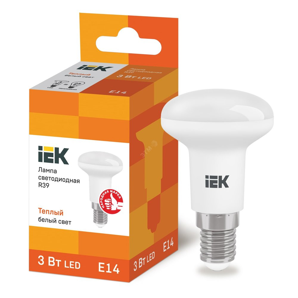 Лампа светодиодная LED рефлекторная 3вт E14 R39 тепло-белый ECO (LLE-R39-3-230-30-E14)