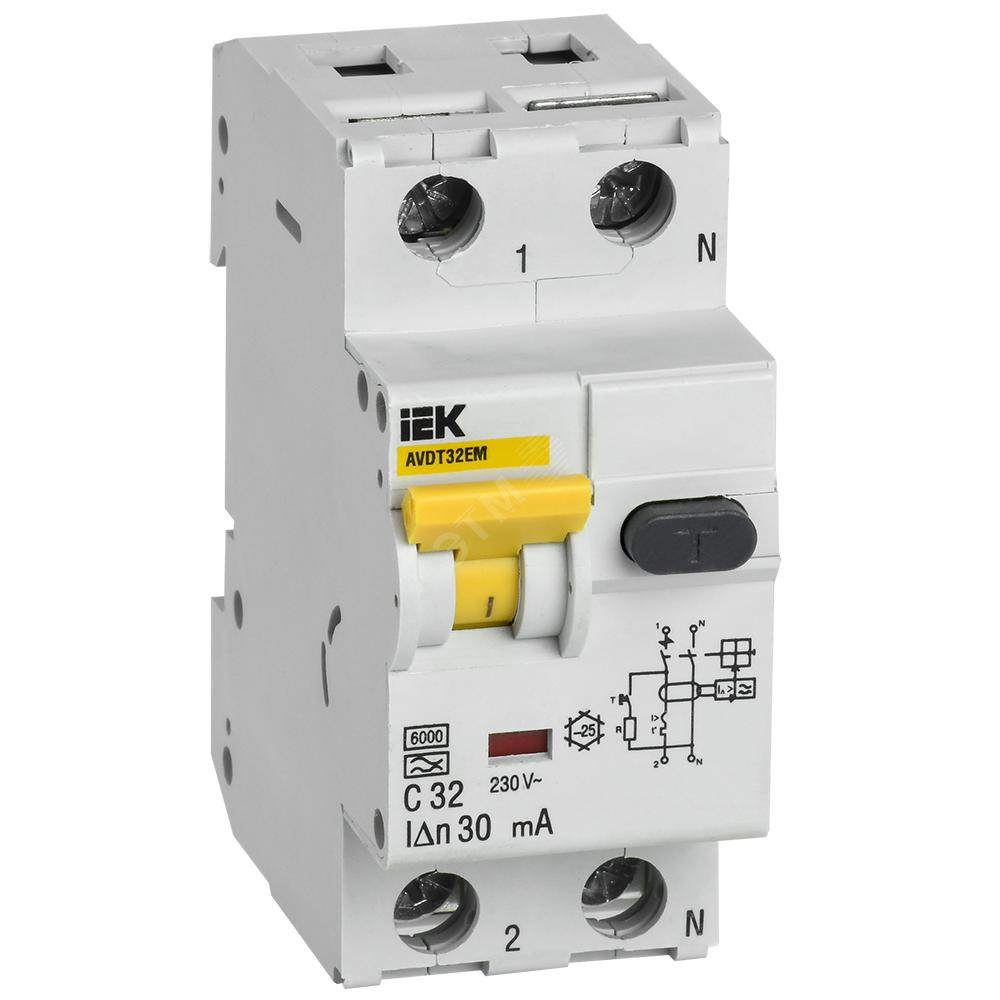 Выключатель автоматический дифференциального тока АВДТ32EM C32 30мА IEK (MVD14-1-032-C-030)
