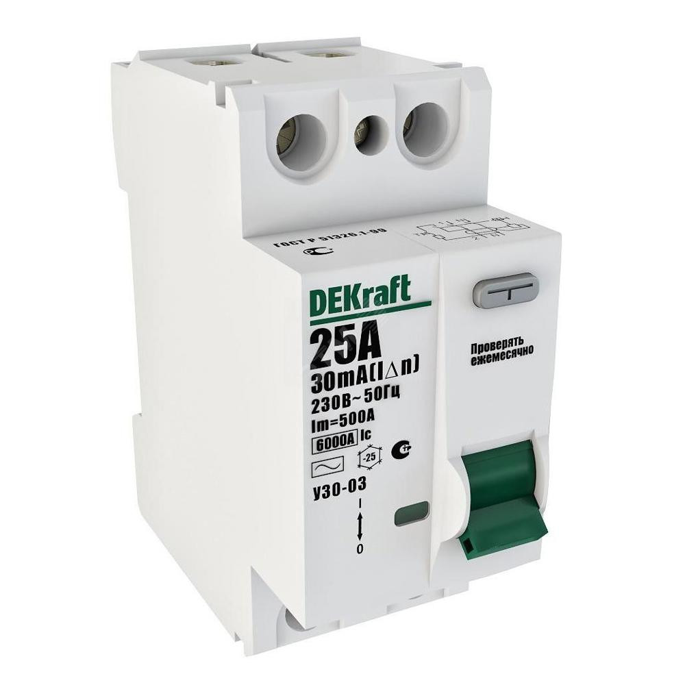 Выключатель дифференциального тока (УЗО) 2п 40A   30мА AC УЗО-03 (14056DEK)