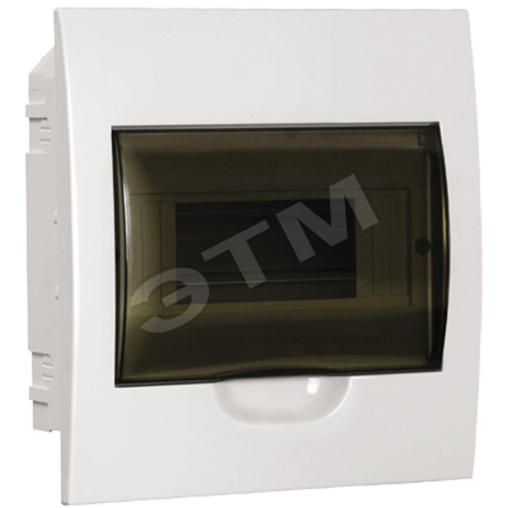 Щит распределительный встраиваемый ЩРв-П-8 IP41 пластиковый белый прозрачная дверь (MKP12-V-08-40-20)