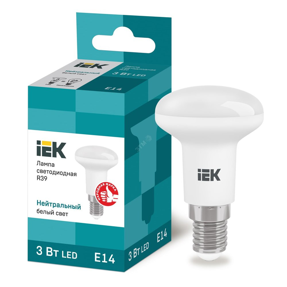 Лампа светодиодная LED рефлекторная 3вт E14 R39 белый ECO (LLE-R39-3-230-40-E14)